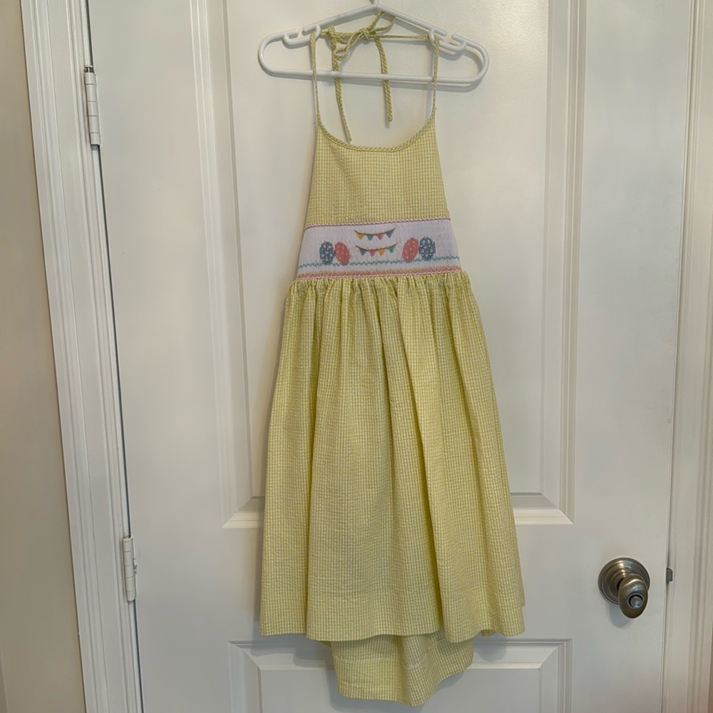 Mother Goose yellow gingham Easter dress in Size 5